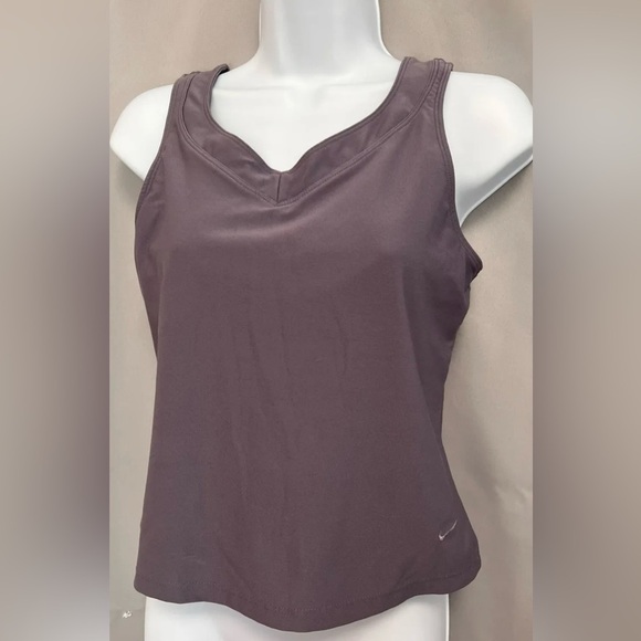 Nike Women's Sleeveless  Dri Fit‎ Tank Top Athletic Purple Logo Size L - Picture 1 of 9